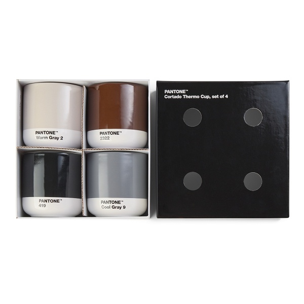 PANTONE Cortado Thermo Cup 4Pack - grey, brown, black