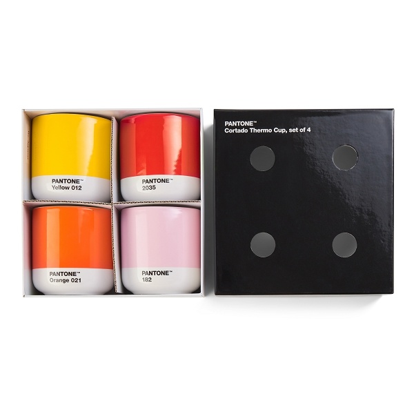 PANTONE Cortado Thermo Cup 4Pack - orange, red, yellow, pink
