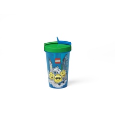 LEGO Tumbler with Straw Transparent Blue (Iconic Boy)