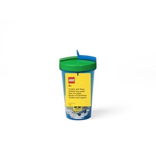 LEGO Tumbler with Straw Transparent Blue (Iconic Boy)