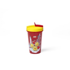 LEGO Tumbler with Straw Transparent Red (Iconic Girl)