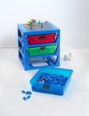 LEGO organizér s tromi zásuvkami - modrá
