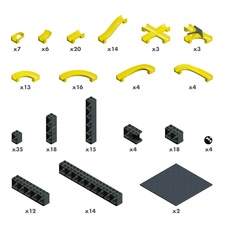 HUBELINO Pi Marble Run Set Starter (214 pcs)