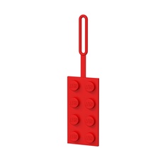 LEGO Iconic Brick 2x4 Luggage Tag, red