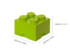 LEGO Storage Brick 4 - Bright Yellow Green