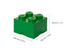 LEGO úložný box 4  - tmavo zelená