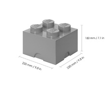 LEGO Storage Brick 4 - Medium Stone Grey