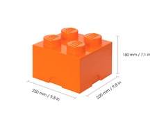 LEGO Storage Brick 4 - Bright Orange