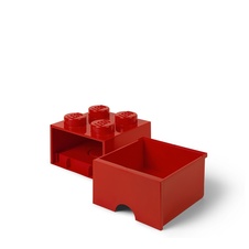 LEGO úložný box 4 so zásuvkou - červená