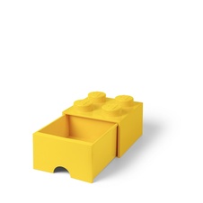 LEGO úložný box 4 so zásuvkou - žltá