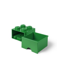 LEGO úložný box 4 so zásuvkou - tmavo zelená