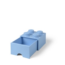 LEGO úložný box 4 so zásuvkou - svetlo modrá