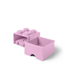 LEGO úložný box 4 so zásuvkou - svetlo ružová