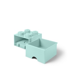 LEGO úložný box 4 so zásuvkou - aqua
