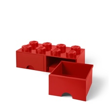 LEGO úložný box 8 so zásuvkou - červená