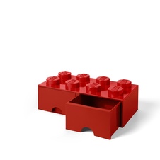 LEGO úložný box 8 so zásuvkou - červená