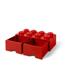 LEGO úložný box 8 so zásuvkou - červená