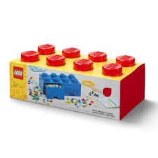 LEGO úložný box 8 so zásuvkou - červená