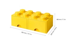 LEGO úložný box 8 so zásuvkou - žltá