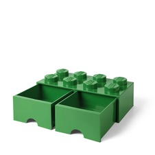 LEGO úložný box 8 so zásuvkou - tmavo zelená