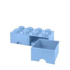 LEGO úložný box 8 so zásuvkou - svetlo modrá