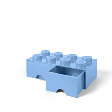 LEGO úložný box 8 so zásuvkou - svetlo modrá