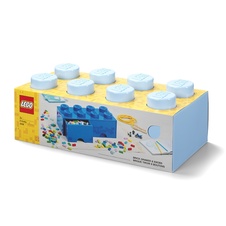 LEGO úložný box 8 so zásuvkou - svetlo modrá