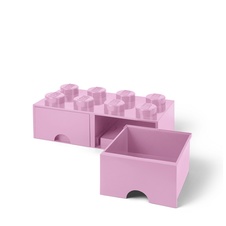 LEGO úložný box 8 so zásuvkou - svetlo ružová