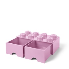 LEGO úložný box 8 so zásuvkou - svetlo ružová