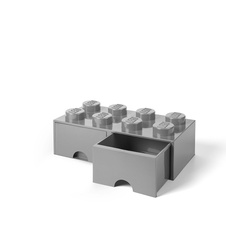 LEGO úložný box 8 so zásuvkou - šedá