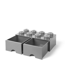 LEGO úložný box 8 so zásuvkou - šedá