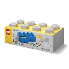 LEGO úložný box 8 so zásuvkou - šedá