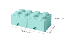 LEGO úložný box 8 so zásuvkou - aqua