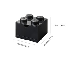 LEGO stolný box 4 so zásuvkou - čierna