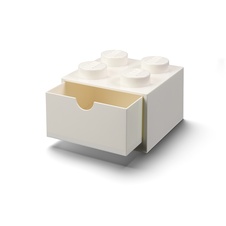 LEGO stolný box 4 so zásuvkou - biela