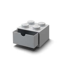 LEGO stolný box 4 so zásuvkou - šedá