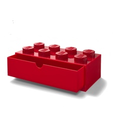 LEGO stolný box 8 so zásuvkou - červená