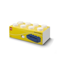 LEGO stolný box 8 so zásuvkou - biela