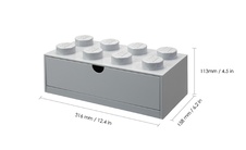 LEGO Desk Drawer 8 - Grey