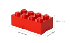 LEGO desiatový box 100 x 200 x 75 mm - červená