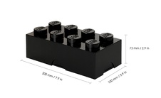 LEGO desiatový box 100 x 200 x 75 mm - čierna