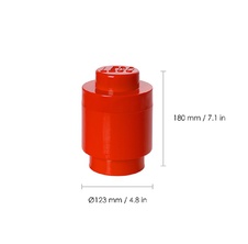 LEGO Storage Brick 1 Round - Red