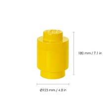 LEGO Storage Brick 1 Round - Yellow