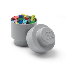 LEGO Storage Brick 1 Round - Medium Stone Grey