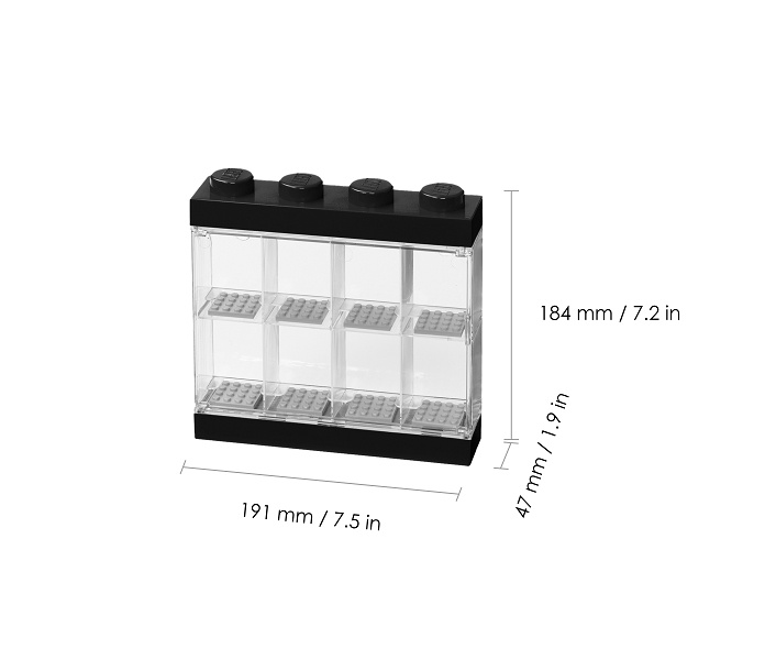 LEGO Minifigure Display Case 8 Figures Black