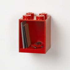 LEGO Brick Shelf 4 Knobs - Red