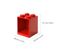 LEGO Brick Shelf 4 Knobs - Red