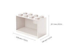 LEGO Brick Shelf 8 Knobs - White