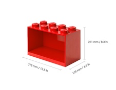 LEGO Brick závesné police, set 2 ks - červená