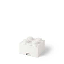 LEGO úložný box 4 so zásuvkou - biela